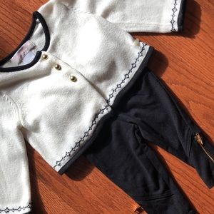 Janie and Jackcardigan, black pants t cy31